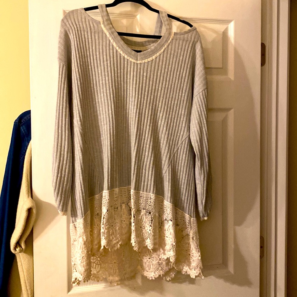 Cold shoulder sweater